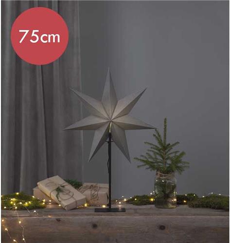 Grijze kerstster Ozen met E14 fitting - 75 cm