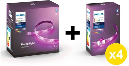 Philips Hue Lightstrip Plus 6 Meter - Wit en Gekleurd Licht - LED Strip - Incl. Voedingskabel - Hue White and Color Ambiance