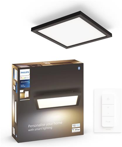 Philips Hue Aurelle - paneellamp - warm- tot koelwit licht - zwart - vierkant