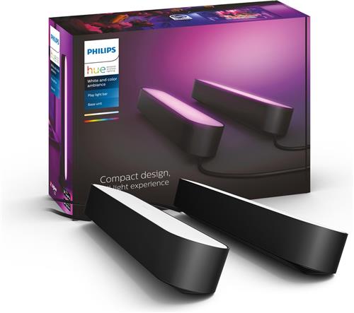 Philips Hue Play lightbar - wit en gekleurd licht - zwart - 2-pack - basis