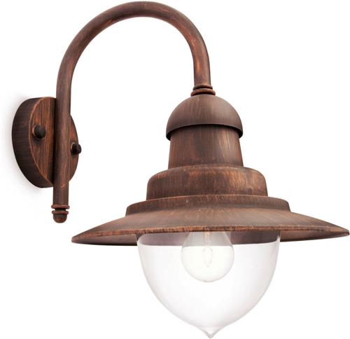 Philips Raindrop buitenwandlamp - 1-lichts - brons