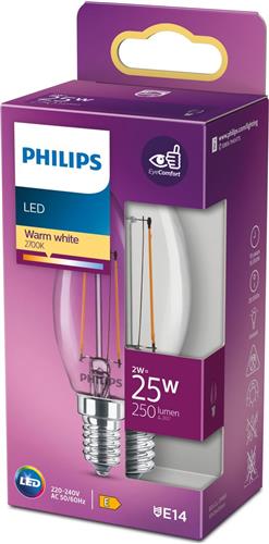 Philips LED Classic Kaarslamp 25W B35 E14 Warm Wit