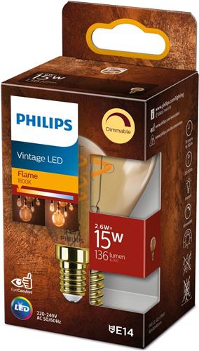 Philips LED Kogellamp Spiraal Goud - 15 W - E14 - Dimbaar extra warmwit licht