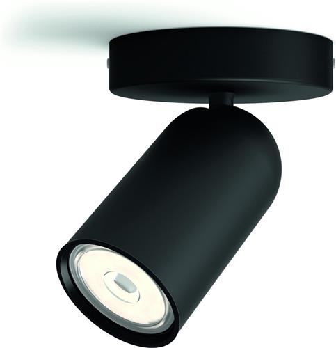 Philips Pongee opbouwspot - 1-lichts - zwart