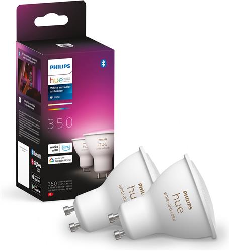 Philips Hue spot - wit en gekleurd licht - 2-pack - GU10