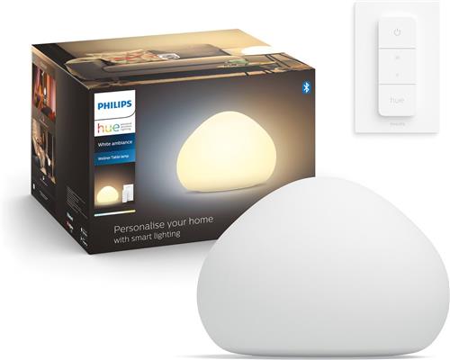 Philips Hue Wellner Tafellamp - warm tot koelwit licht - E27 - Wit - 8,5W - Bluetooth - incl. Dimmer Switch