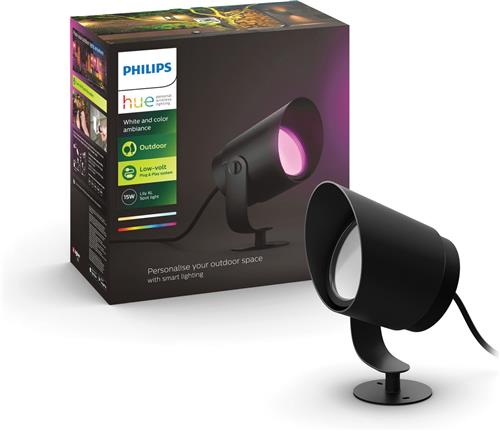 Philips Hue Lily XL-tuinspot - wit en gekleurd licht - zwart - LowVolt