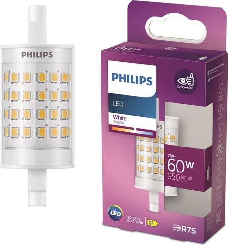 Philips LED Staaflamp Transparant - 60 W - R7S - wit licht