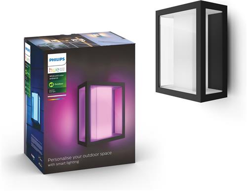 Philips Hue Impress muurlamp - wit en gekleurd licht - zwart - breed