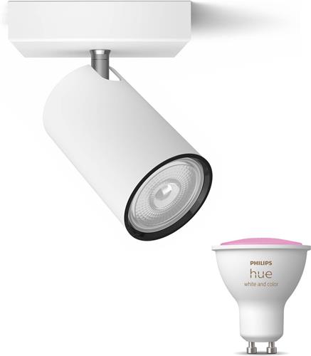 Philips Hue Kosipo Opbouwspot (Zwart) - Wit en Gekleurd Licht - Wandspot of Plafondspot met 1 Lichtpunt - GU10 - Hue White and Color Ambiance