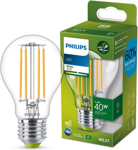 Philips LED lamp Transparant - 40 W - E27 - warmwit licht