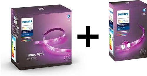 Philips Hue Lightstrip Plus 3m bundel wit en gekleurd licht - 3 Meter Led Strip - Verlengbaar - Dimbaar