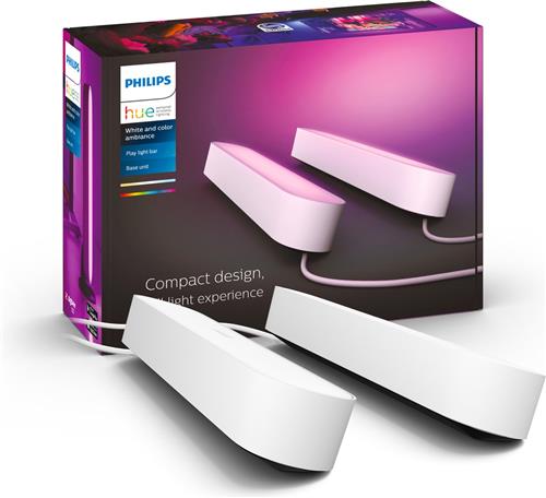 PhilipPhilips Hue Play lightbar - wit en gekleurd licht - wit - 2-pack - basis