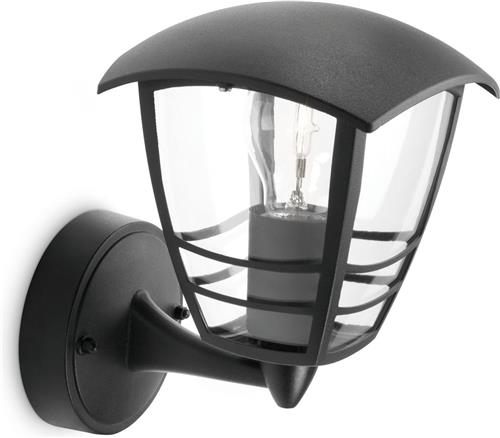 Philips Creek buitenwandlamp - omhoog - zwart