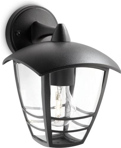 Philips Creek buitenwandlamp - omlaag - zwart