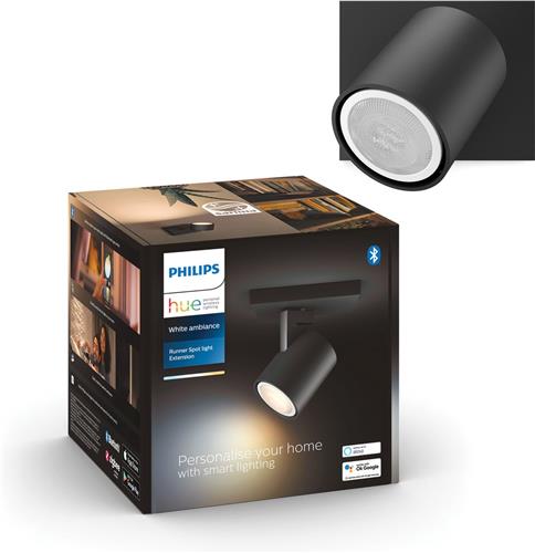 Philips Hue Runner opbouwspot - warm- tot koelwit licht - 1-spot - zwart