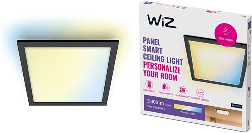 WiZ Plafondlamp Panel Vierkant Zwart - Slimme LED-Verlichting - Warm- tot Koelwit Licht - Geïntegreerd LED - 36W