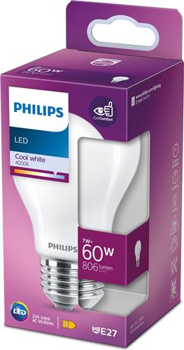 Philips LED Lamp Mat - 60 W - E27 - koelwit licht