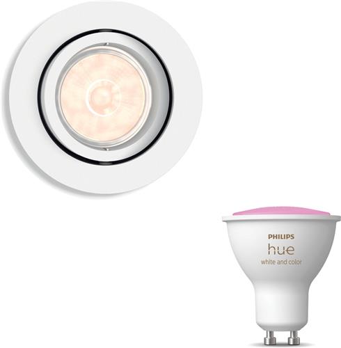 Philips Hue Enneper Inbouwspot (Wit) - Rond - GU10 - Wit en Gekleurd Licht - Hue White and Color Ambiance