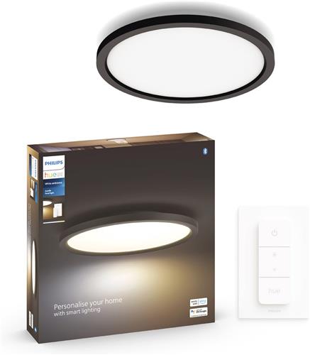 Philips Hue Aurelle - paneellamp - warm- tot koelwit licht - zwart - rond