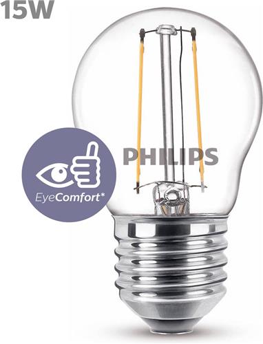 Philips Lighting 76425800 LED-lamp Energielabel F (A - G) E27 Kogel 1.4 W = 15 W Warmwit (Ø x l) 4.5 cm x 7.8 cm 1 stuk(s)