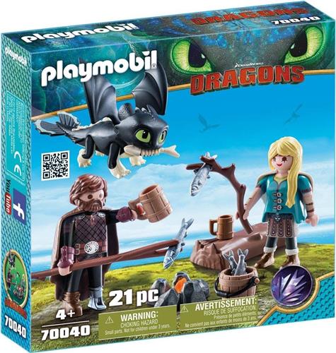 PLAYMOBIL Dragons Hikkie en Astrid met Babydraak - 70040