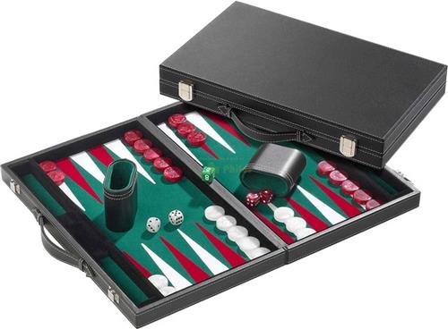 Philos Backgammon Koffer Groot Groen