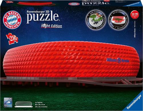 Ravensburger Allianz Arena by night - 3D puzzel gebouw - 216 stukjes