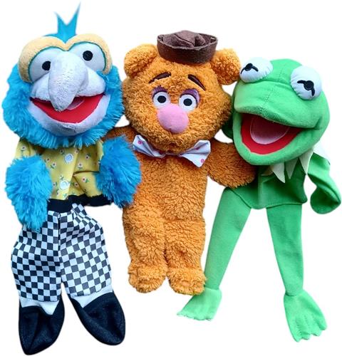 Disney - De Muppets - Handpop - Set van 3 - Kermit de Kikker - Gonzo - Fozzie Beer