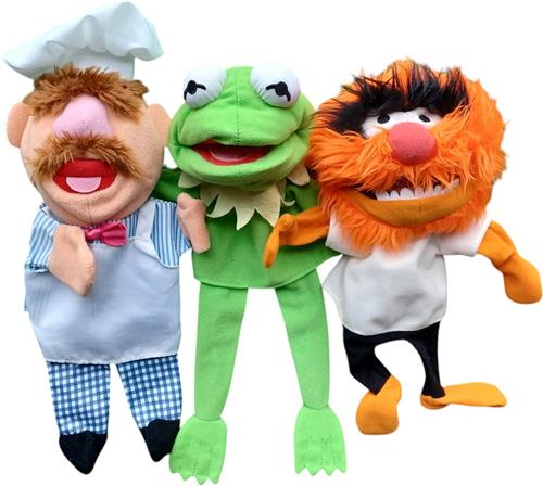 Disney - De Muppets - Handpop - Set van 3 - Kermit de Kikker - Animal - Zweedse Kok