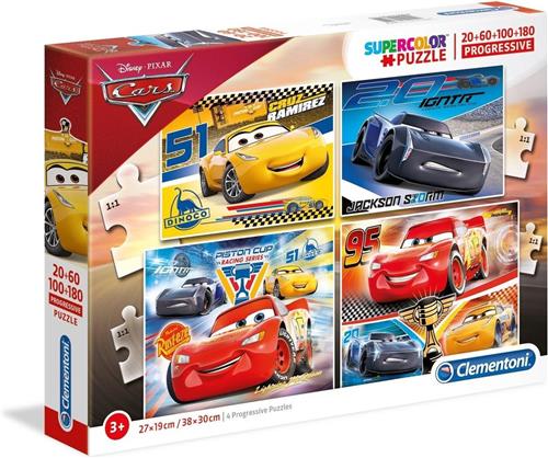 Clementoni Legpuzzel 4-in-1 Cars 3 - 20/60/100/180 Stukjes