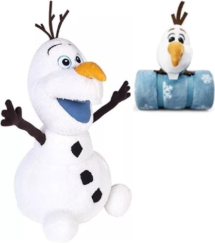 Olaf met Fleece Deken (100x120cm) Disney Frozen Pluche Knuffel 35 cm - Speelgoed Knuffels voor Kinderen Jongens Meisjes - Frozen 2 Anna Elsa Olaf Sven