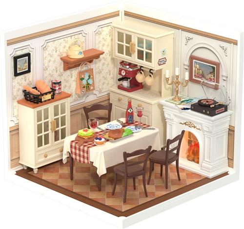 Robotime Rolife DIY Super Store Warm Dining Room - DW015B - Miniatuur - Poppenhuis - Bouwpakket - DIY