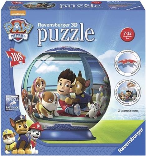 3D PAW Patrol Puzzel rond 108 Stukjes Ravensburger