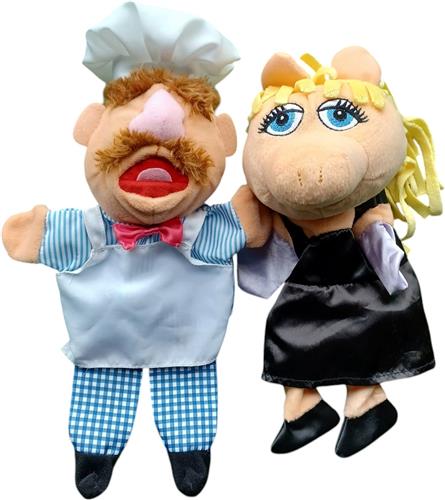 Disney - De Muppets - Handpop - Set van 2 - Miss Piggy - Zweedse Kok