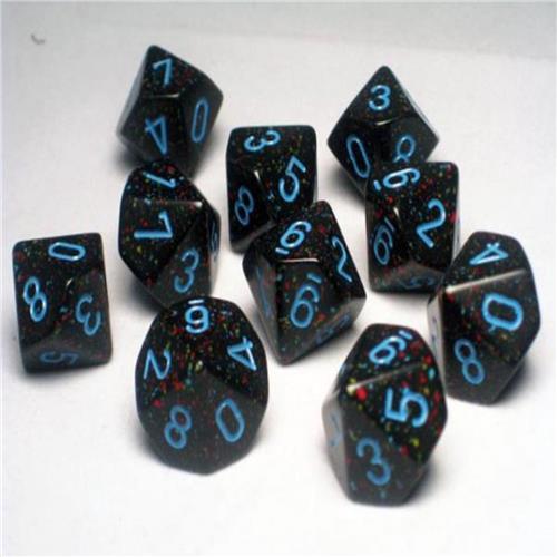 Chessex Blue Stars Speckled D10 Dobbelsteen Set (10 stuks)