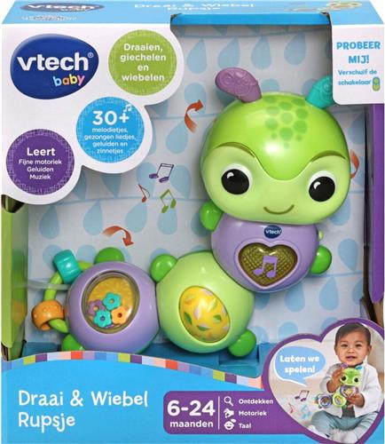 VTech Baby Dierenvriendjes Draai & Wiebel Rupsje - Interactieve Activity Center - Educatief Babyspeelgoed - Sinterklaas Cadeau - Speelgoed 6 Maanden tot 2 Jaar