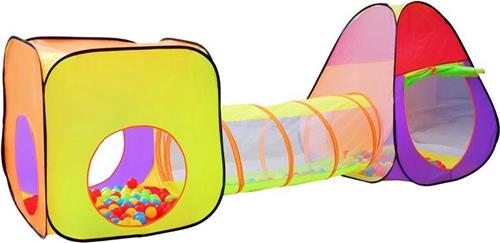 Iglo kindertent met tunnel - 200 ballen - Speeltent tas - Speelgoed ballenbak - Speelhuis