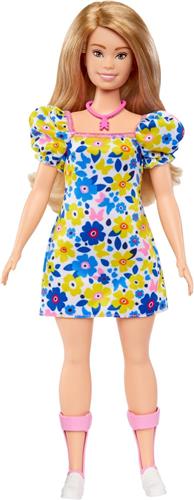 Barbie Fashionista - Bloemenjurk - Barbiepop met Syndroom van Down