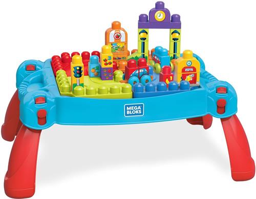 MEGA Bloks Tafel mobile bouw en leer - 30 blokken - Bouwstenen