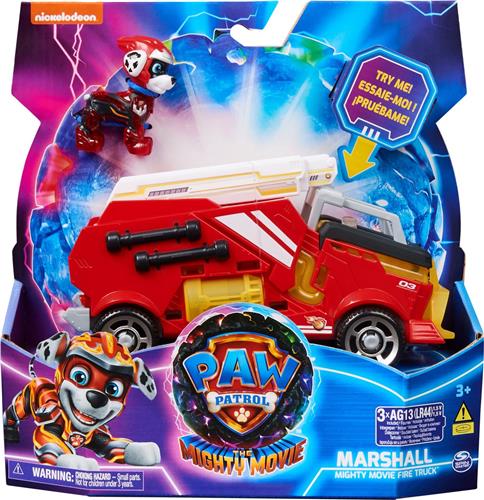 PAW Patrol The Mighty Movie - Brandweerauto met Marshall-actiefiguur licht en geluid