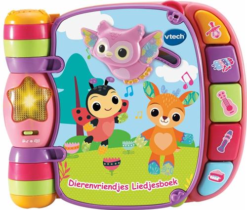 VTech Baby Dierenvriendjes Liedjesboek - Interactief Speelgoed - Babyboekje - Kinderboeken - Roze - Sint Cadeau - 3 tot 36 Maanden