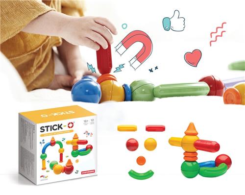 Stick-O - Basic 10 Set - magnetisch speelgoed - 20 modellen - speelgoed 1 jaar - peuter speelgoed jongens en meisjes - baby speelgoed - speelgoed jongens 2 jaar