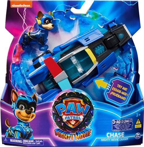 PAW Patrol The Mighty Movie - Politiewagen met Chase-actiefiguur licht en geluid