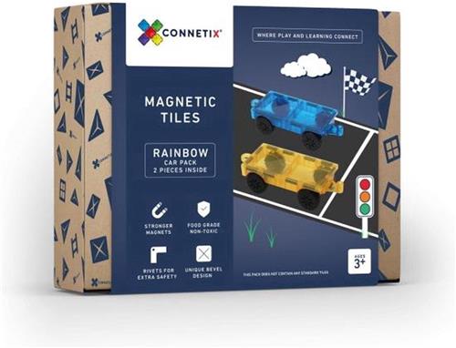 Connetix - 2 auto's of treinen - magnetisch constructiespeelgoed