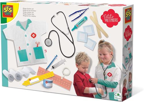 SES - Petits Pretenders - Mega dokter set - met doktersjas en stethoscoop