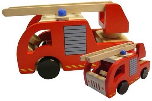 Playwood Brandweerauto - Hout - Rood