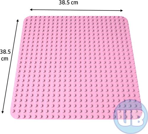 Uniblocks | Grote bouwplaat lichtroze - 38,5 x 38,5 cm | bouwplaten geschikt voor Duplo | grondplaten 32x24 noppen | | stad | Combineer met DUPLO bouwstenen | bouwblokken