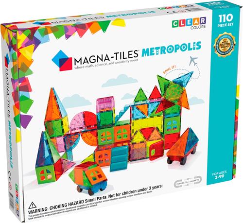 Magna Tiles - 110 stuks Metropolis Clear Colors - Constructiespeelgoed