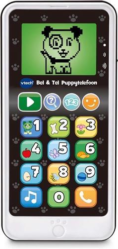 VTech Bel & Tel Puppytelefoon - Baby Telefoon - Interactief Mobieltje - Educatief Babyspeelgoed - Zwart/Wit - Vanaf 1,5 Jaar